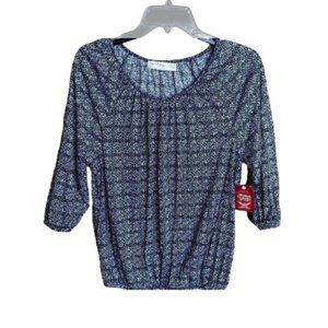 Fade Glory 3/4 sleeves Black/White Top